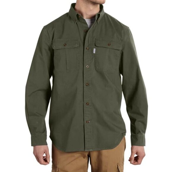 EUC Carhartt Foreman Long Sleeve Work Shirt, Moss, Sz. Large - Picture 1 of 12